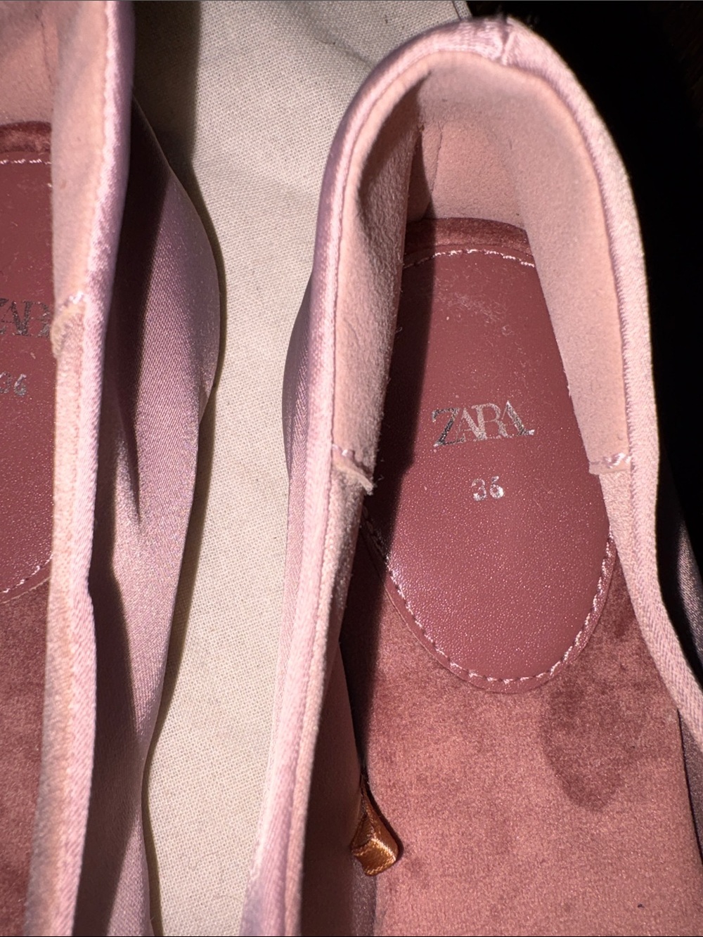 ZARA Satin Ballet Flats in Dusty Mauve - Picture 2 of 6